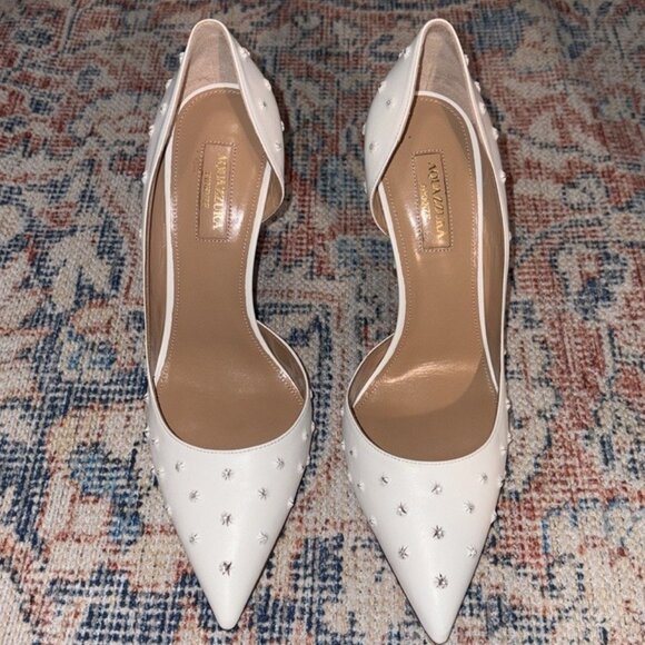 Aquazzura Wish Pump 105 In Nappa White - Picture 2 of 10